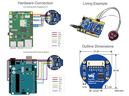 Écran LCD rond compatible Jetson Nano Arduino et Raspberry Pi Zero - 4