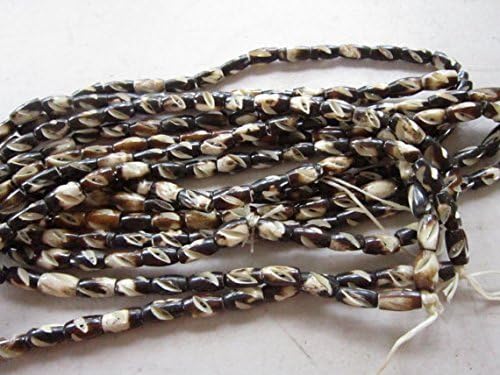 Genuine Spiral Cut Buffalo Bone Hairpipe Beads Two Tone Native American Crafts Jewelry (160/1/2 beads) 5 Strands