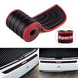 SINGARO Car Rear Bumper Protector, 41inch x3.5inch Car/SUV Universal Rubber Anti-Scratch Trunk Exterior Accessories（Black-White-Sport）