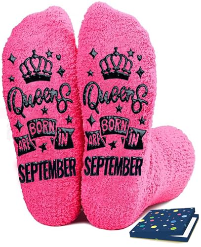 FestiVibe September Birthday Gifts for Women Girl Her - Queen Born in September Birthday Socks Gifts Ideas