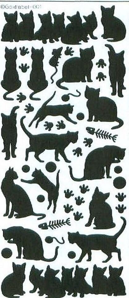 Vision4ever 1Pcs Small Cats Sticker Animal Peel Off Stickers Small or Medium Cats Dogs Card Making Craft Black Easy to Use and Stick