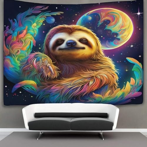 Tapisserie paresseux 3D déco salon drap de plage 180x230 cm - 3