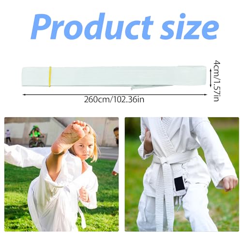 FDJZXW 260cm Judo Karate Gürtel Belt Kampfkunst Karate Weich Judo Baumwolle Taekwondo Belts Universal Kampfsportgürtel,Weich und Nicht Leicht Verformbar,Geeignet für Männer Frauen Kinder (Weiß)