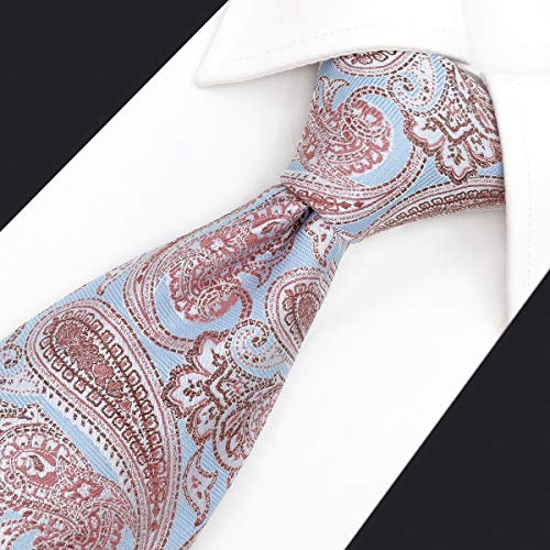 S&W SHLAX&WING Gravata Moda Masculina Gravata Paisley Azul 147cm