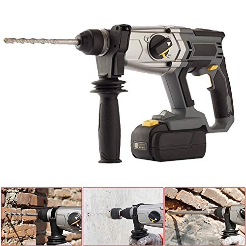 QHYXT Akku-Bohrhammer, 20-V-Bohrhammer-Pick-DREI-Funktions-Elektrowerkzeug, Vorwärts- und Rückwärts-Schlagbohrmaschine