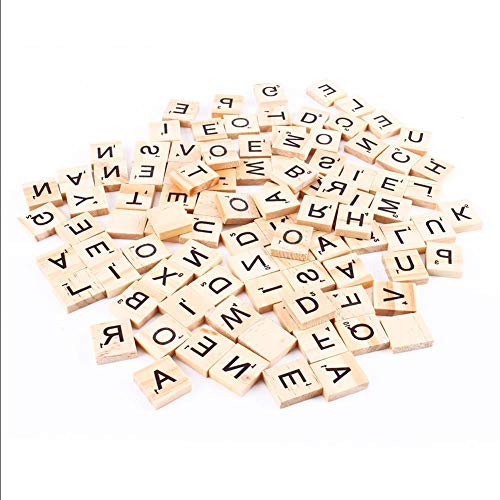 100 piezas fichas de Scrabble letras madera números miniatura 3