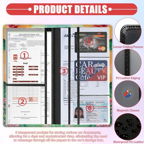 Porta Documentos Auto Piel PU Impermeable miniatura 3