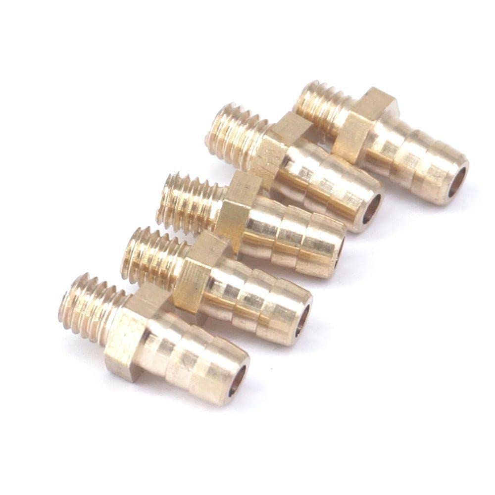 LOT 5 Hose Barb I/D 5mm x M5 Metric Male Thread Brass Coupler Splicer Connector Fitting for Fuel Gas Water