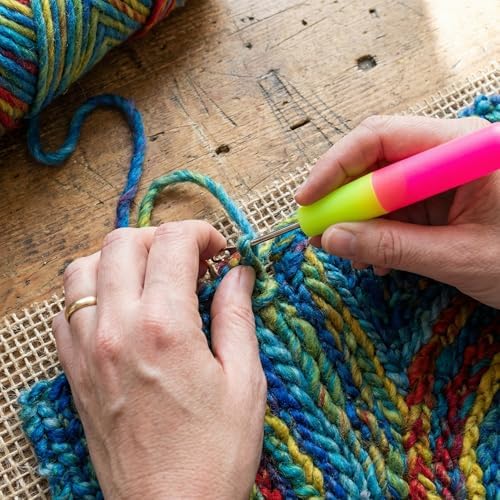 2 Pack Latch Hook Tools, Latch Hook Needle for Micro Braids, Hair Extensions, Feather Installation & Rug Weaving, Ergonomic Handle Crochet Hook Tool Set - 5