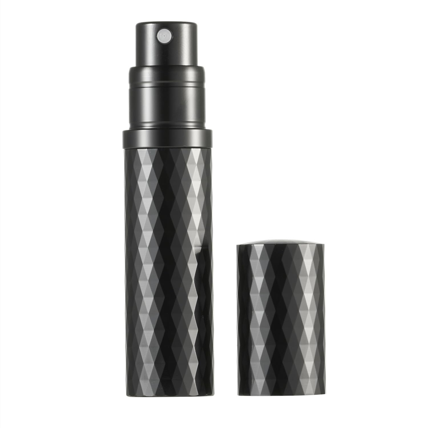 Aurdox Parfümzerstäuber, nachfüllbar & Reisegröße, Parfümflasche mit Bodenpumpe, auslaufsicher, luxuriöses Diamant-Design, Mini-Sprühflaschen für Damen und Herren, 5 ml (schwarz)