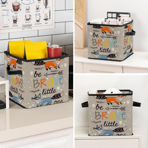 Boîte de rangement pliable cube compacte et robuste avec double poignée - 8