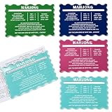 NeoDigix 4 Pack Mahjong Line Finder & Mahjong Line Reader, Acrylic American Mahjong Card Guide with Quick Rule...