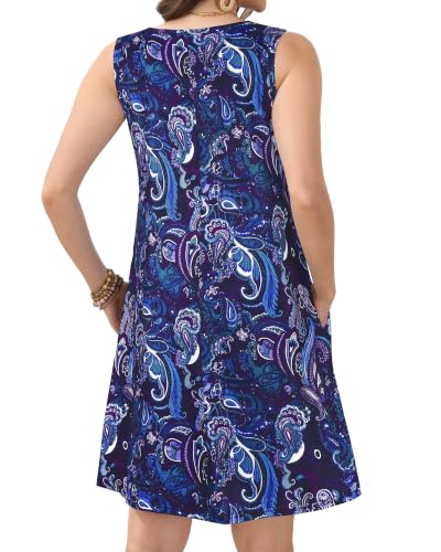 Image of JOLIGAL Womens Summer Dresses Casual Sleeveless Tshirt Sundress Beach Cover Up with Pockets Loose Tank Dress 2026