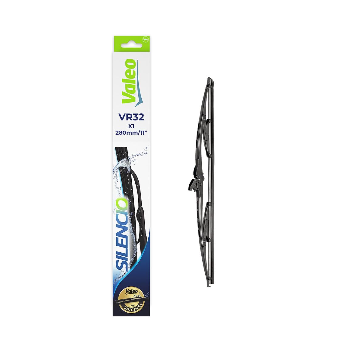 VALEO Silencio Wiper - VR32 - All-Seasons Durable, Resistant, Perfect Fit Conventional Wiper Blade 280mm - Rear - 1 Wiper Blade - 574271