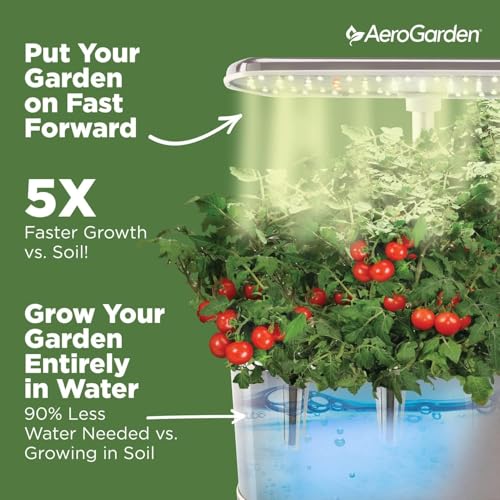 Image of AeroGarden Harvest Elite Indoor Garden Hydroponic System with LED Grow Light and Seed Kit, Holds up to 6 Pods, Stainless Steel (Pack of 4)