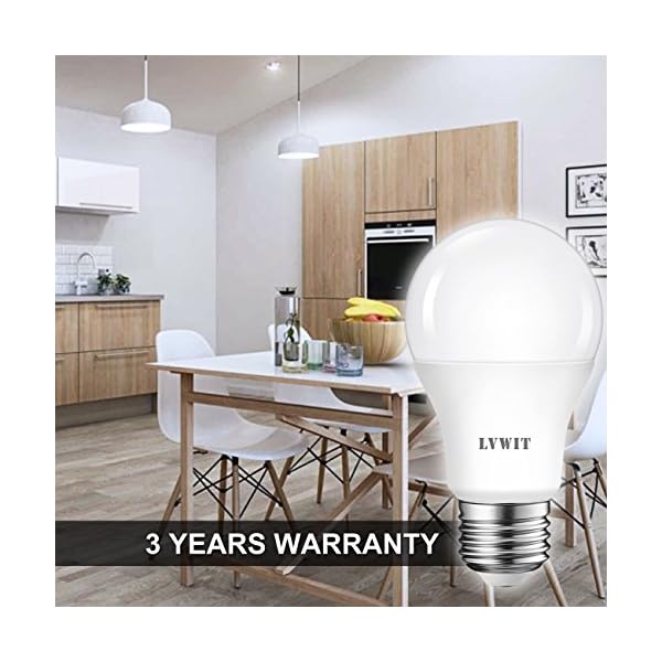 LVWIT LED E27 Birne 60W Kaltweiß 6500K, ultrahell 806 lm, matte LED Lampe (6er Pack) – Bild 7