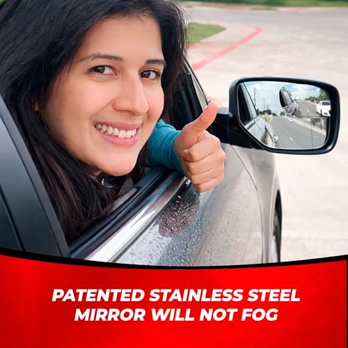 Image of Blind Spot Mirror Fits All Car Side Mirrors - Patented Stainless Steel Mirrors with Bigger Viewing Image - Less Fogging - Less Sun Reflection by Utopicar Car Accessories
