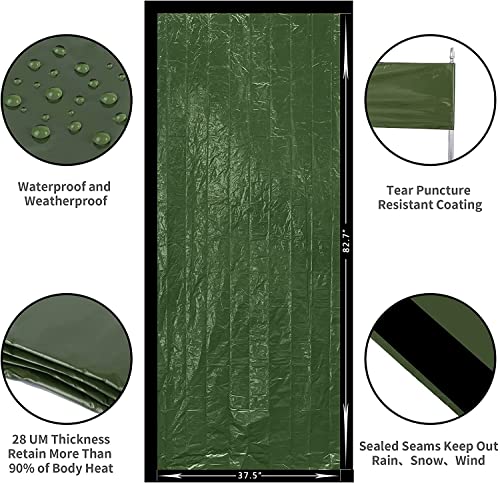 Emergency Blankets For Survival, Extra-Thick Emergency Sleeping Bag With Ripstop Nylon Stuff Sack Multi-Purpose Survival Gear For Hiking, Camping, First Aid Kits, Outdoor Survival Gear #TOP2
