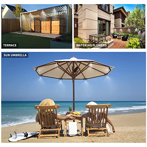 Fogland Pump Misting System: Outdoor Misting System 49Ft Misting Cooling System With 16Pcs 0.016" Orifice Thread Stainless Steel Misting Nozzle For Patio Garden Backyard #TOP7