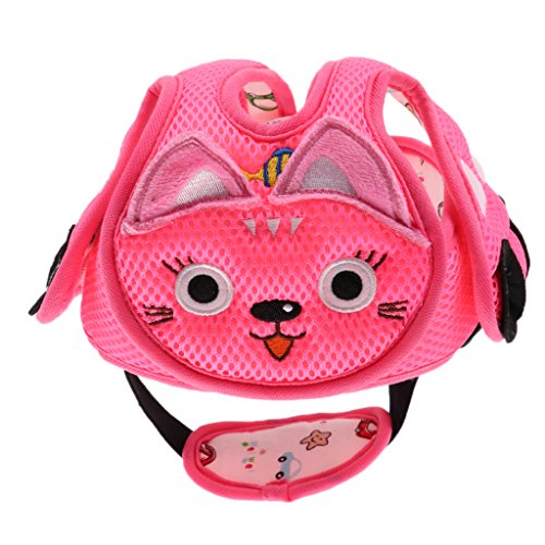 Boné de segurança para bebês e crianças com arnês Fityle ajustável, Pink sloths, 17x16x12cm