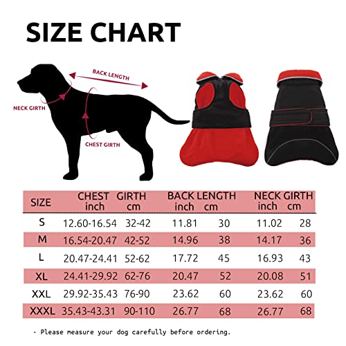 Letsqk Dog Coat, Waterproof And Windproof Dog Jacket, Reflective Safety Dog Vest, Thick Padded Warm Comfortable For Small, Medium & Large Dogs Indoor And Outdoor Use Red, Xl #TOP4
