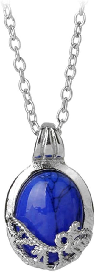 Petznuvi925 Silver Plated Blue Stone The Vampire Diaries Katherine's Daylight Walking Charm Pendant Necklace