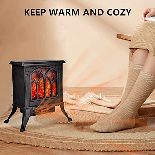 Electric Fireplace Heater Stove Indoor, 18'' Compact Freestanding Infrared Heater With Realistic Flame, 800/1500W Portable Space Heater, Overheating Protection, Etl Certified #TOP2