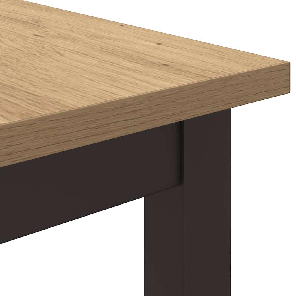 Artisan-Roble Escritorio 100 x 50 x 76,5 cm, mesa de trabajo regulable en altura para oficina en casa, mesa de oficina estable de madera y acero, estación de trabajo versátil para ordenador