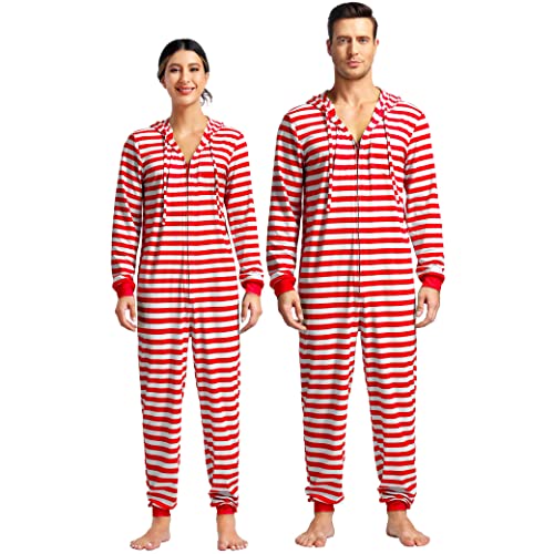 Kranchungel Matching Pajamas for Couples Adult Onesie Pajamas Women Long Sleeve Sleepwear Zipper Jumpsuit Onesies for Women