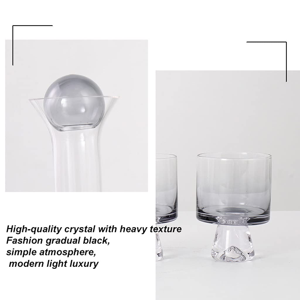 Wein Dekanter Home Kristallglas Dekanter Kreative Rotwein Dekoration Wein Dispenser Wine Zubehör JUG Set Smoky Grey Dekantierer (Size : B)