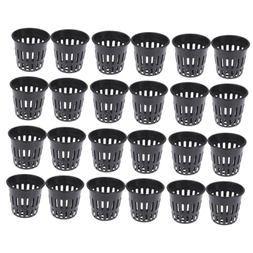 jojofuny 24 pièces Seau de Culture Hydroponique Plastique Noir Pots Réutilisables pour Plantes sans Terre avec Portance et Aération Convient pour Jardin et Culture Domestique Réutilisable