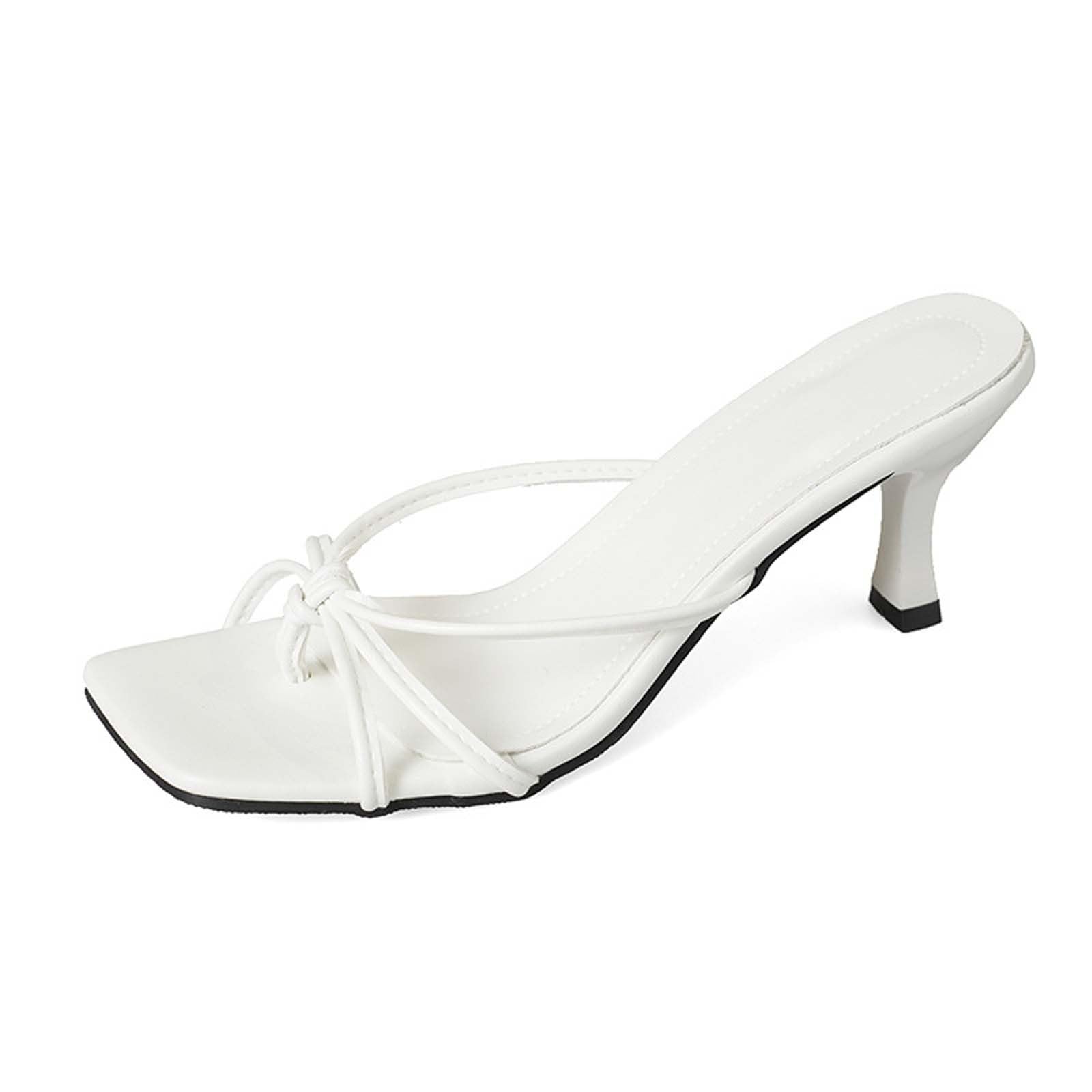 Mules à talon haut blanc taille 38 sandales d'été à bout carré