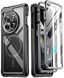 Poetic Guardian Case Compatible with OnePlus 12 5G (2024), Built-in Screen Protector 【Work with Fingerprint ID】, Full-Body Hybrid Shockproof Protective Rugged Clear Cover Case, Black/Clear