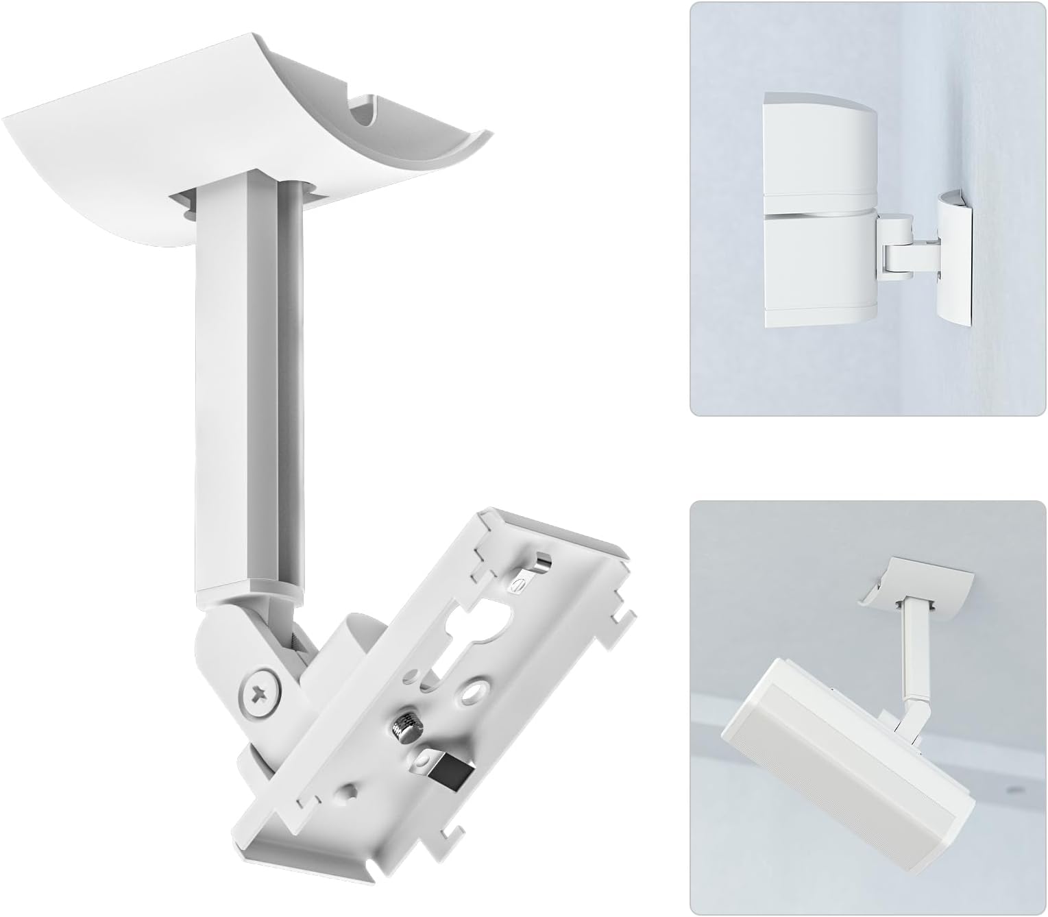 (2 Pack) Adjustable Speaker Wall Mount for Bose Speaker Mount, Ceiling & Wall Mount for Bose UB-20, UB-20 Series II, WB-50 II, Lifestyle Series, Soundtouch Series, Cinemate, Acoustimass Series White