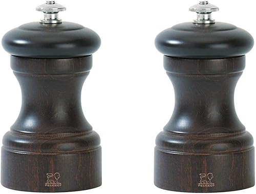 Peugeot Bistro Molinillo de pimienta y chocolate, 4 pulgadas, juego de 2