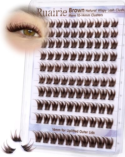 Black Brown Lash Clusters Wispy Eyelash Clusters Natural Flora Lashes Clusters More 10-14mm Cluster Eyelash Extensions DIY C-Curly Individual Lashes Fluffy Faux Mink Eyelashes Clusters by Ruairie
