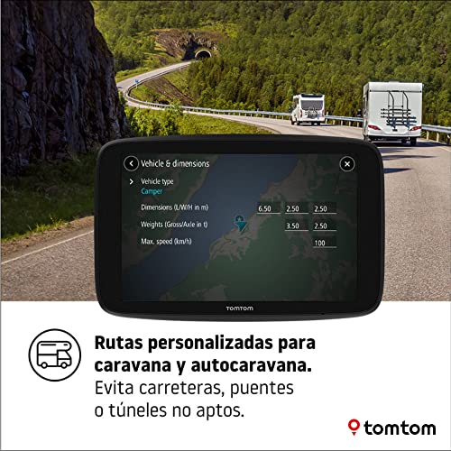 GPS TomTom Go Camper MAX de 7" evita carreteras estrechas para caravanas y autocaravanas 3