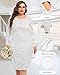 Plus Size White Dress Wedding Bride Long Sleeve Bodycon Fall Midi Lace Cocktail Formal Church Dress for Women Elegant