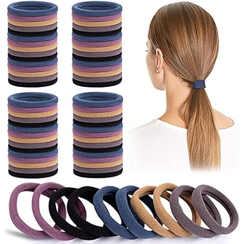 100 Stück Haargummis für Mädchen Frauen, Mehrfarbig Haargummis Elastisch Pferdeschwanz Inhaber Haarzubehör Cover