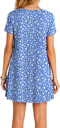 Image of TOPONSKY Women's Casual Plain Simple Loose Flowy Short-Sleeve T-Shirt Dress