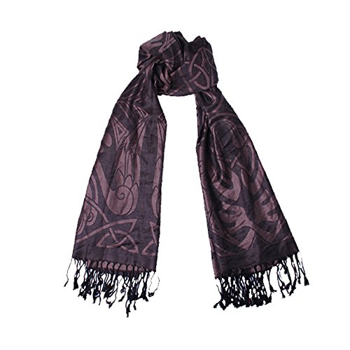 Longue écharpe en jacquard double face Motif celtique à cœur - Noir - taille unique Cover