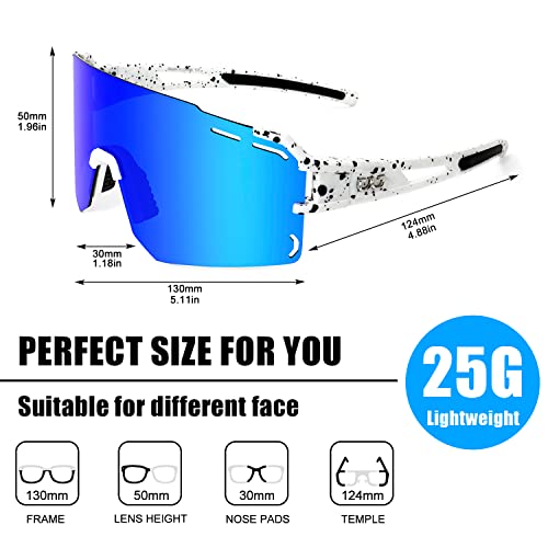 YUNBLL&KO Sports Polarized Sunglasses for Men Women, P-V Style UV400, Cycling Glasses for Fishing Baseball Running - Thumbnail 2