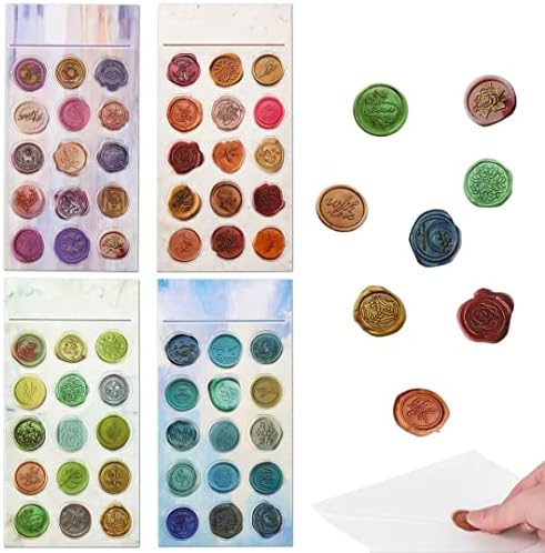 Demarsen 60 Pcs Envelope Seal Stickers, Wax Seal Stickers, Wedding Envelope Seals for Envelopes, Wedding Party Invitations, Greeting Cards, DIY Decoration