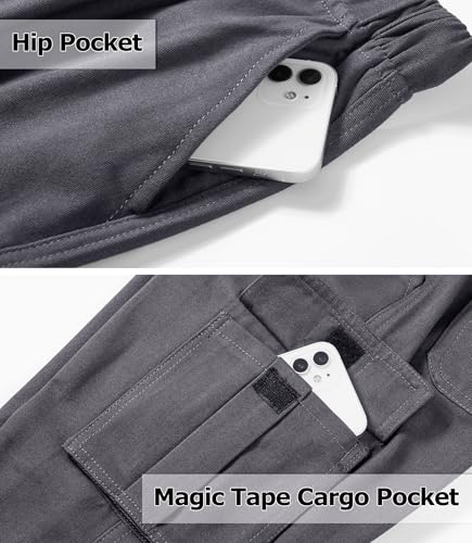 Image of TLAENSON Boys Cargo Joggers Pants Elastic Waist Casual Jogging Trousers Bottom for Kids 6-16 Years