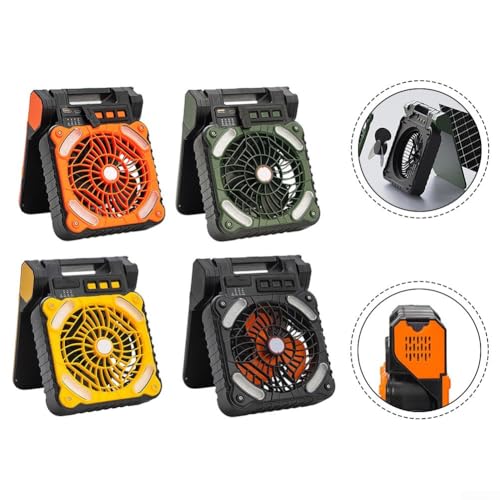 Ventilador solar portátil recargable de 5200 mAh y luz exterior para senderismo 7