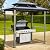MELLCOM Grill Gazebo 8 x 6 FT, Outdoor Barbecue Gazebo with Double Polycarbonate Panel Roof, BBQ Gazebo with Shelves for Patio, Lawn, Garden