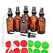 Produktbild GreatforU 6 x 30 ml leer glas Amber Spray Flaschen nachfüllbar Container für ätherisches Öl Parfüm Flüssigkeiten W/gratis 3 ml dropper, Mini Trichter, 12 Stück Etiketten