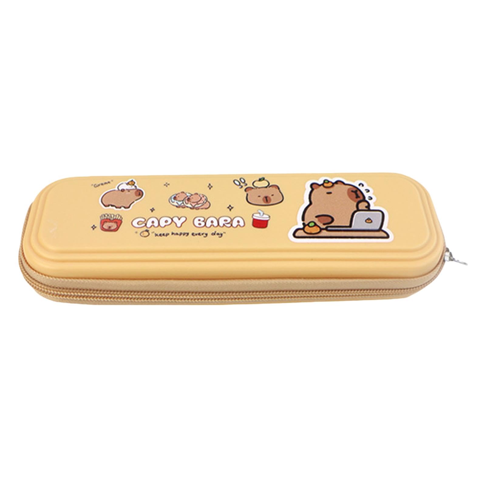 Capybara pennenetui | Cartoon pennenzak, schattige Capybara etui, grote pennenzak, make-uptas, modieuze organizer voor briefpapier, Koffie, Refer to