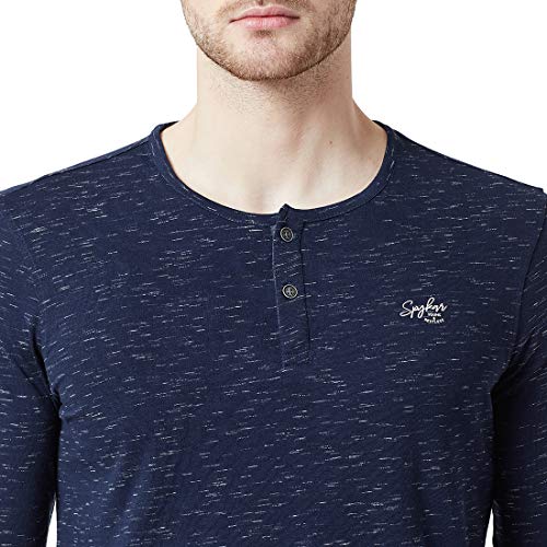 Image of Spykar Men's Self Design Slim Fit T-Shirt