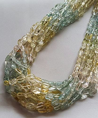 Aigue-marine naturelle perles lisses ovales de qualité supérieure pour création bijoux fins